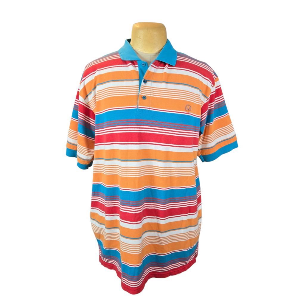 KAALU Special Collection‎ Men's XL Striped Polo Shirt Short Sleeve Streetwear